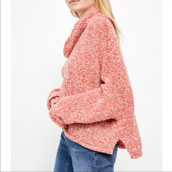 NWT Free People Red Flame BFF Cowl Neck Sweater - Picture 3 of 8